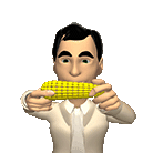 3d man eating corn gif